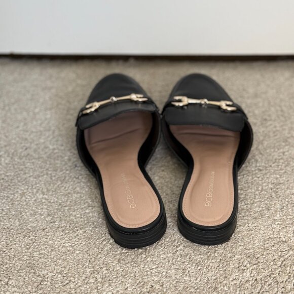 Women's BCBGeneration Black Zorie Mule with Gold Detail - 9 - Picture 8 of 9